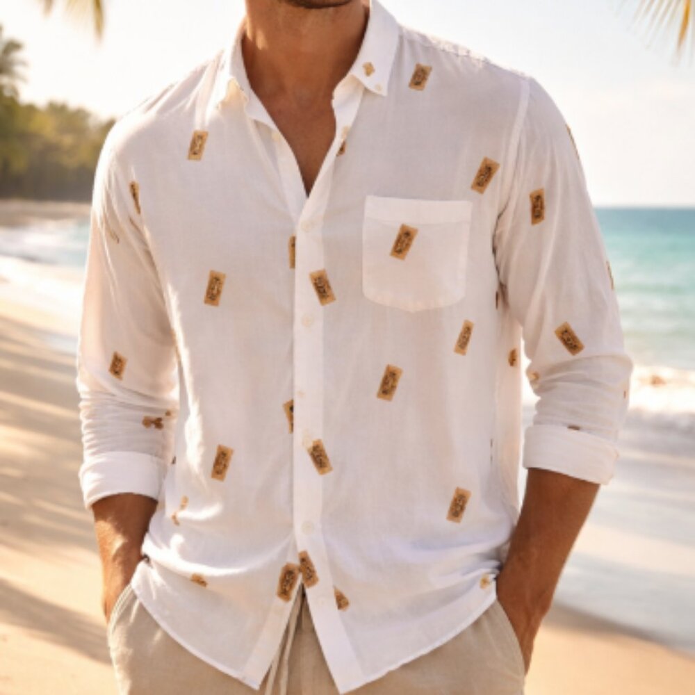 Kenny Flowers Men’s 100% Organic Rayon Front Button Shirt Size XXL